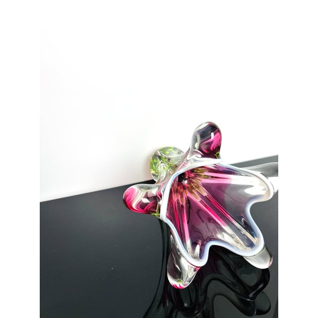 Model 316/1/25 Pink and Green Art Glass Vase by Josef Hospodka for Chřibská, Czechoslovakia, 1960s For Sale - Image 8 of 11