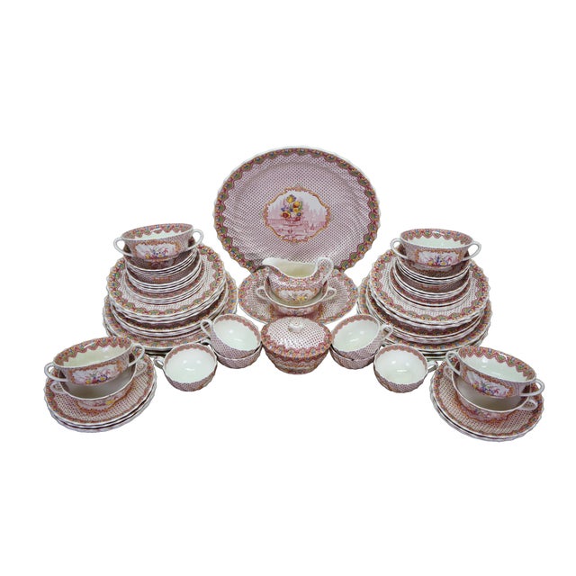 Victorian 1920s Victorian Copeland Spode Polychrome Transferware Dinner Service for 8 - 72 pcs For Sale - Image 3 of 18