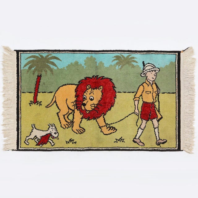 Rug Tintin in Africa, Belgium, 1950s For Sale - Image 10 of 10