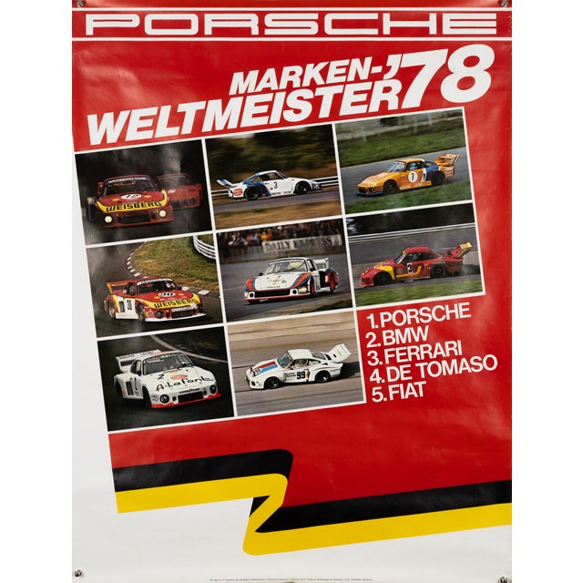 Porsche World Champions Poster by Advertising Agency Strenger, 1978 For Sale - Image 9 of 9