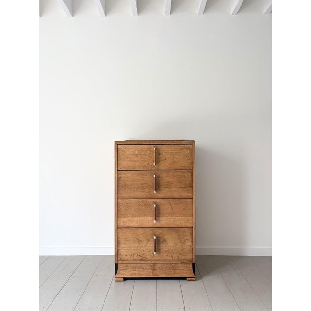 Art Deco Chest of Drawers with Ebonised and Chrome Accents, Britain, 1920s For Sale - Image 14 of 14