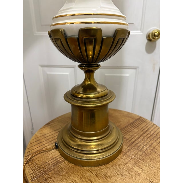Off-white Vintage Stiffel Lamp For Sale - Image 8 of 12
