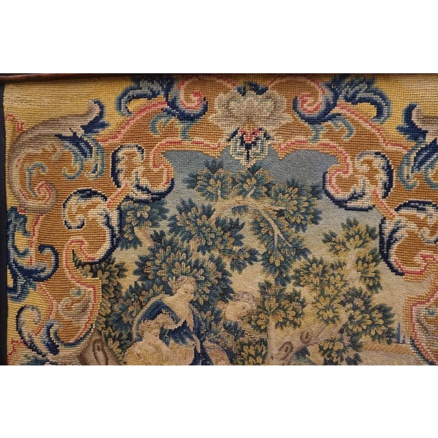 Mid-18th Century English Biblical Needlepoint With Story of Moses Beingby Bithiah in the Nile. For Sale - Image 10 of 12