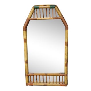 Mid Century Bamboo Wall Mirror For Sale