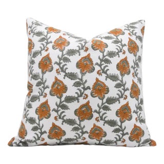 Fabdivine Handmade Block Printed Cushion Cover 14x20 Inch Thick Cotton White-Madhubala For Sale