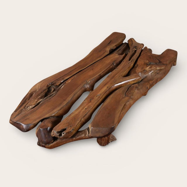 Contemporary Organic Modern Freeform Monumental Wood Coffee Table For Sale - Image 3 of 12