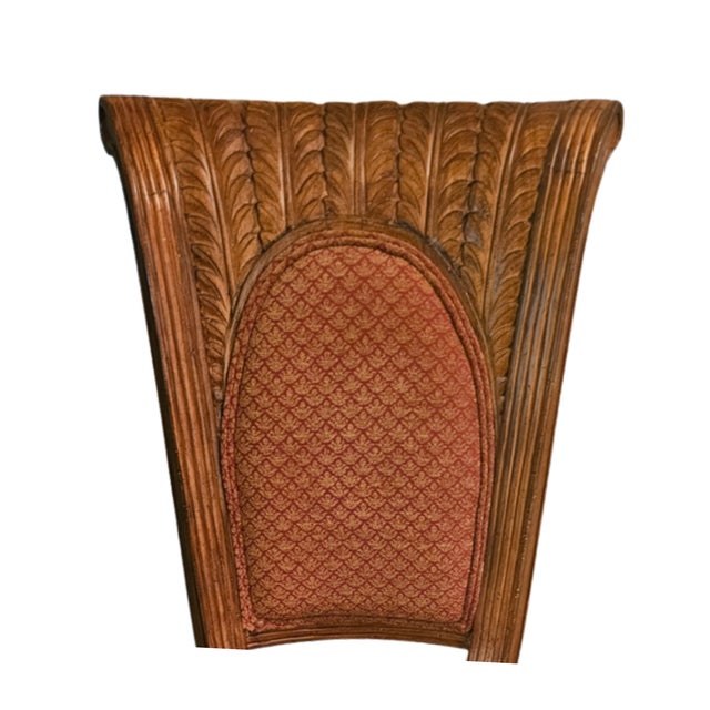 Late 19th Century Neoclassical Style Upholstered Accent Chair With Carved Wood Frame For Sale - Image 4 of 4