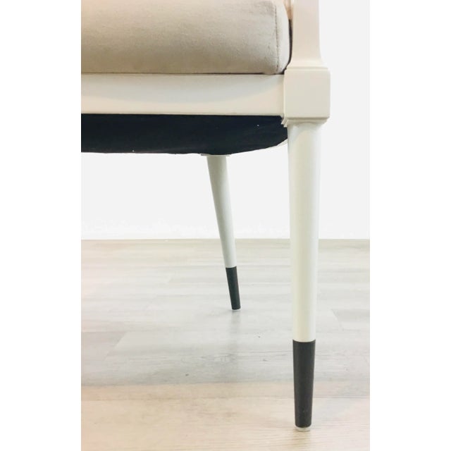 Modern Caracole Signature Modern Gray Velvet Arm Chair For Sale - Image 3 of 7