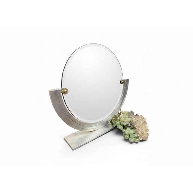 Italian Art Deco Mirror in Glass For Sale - Image 5 of 5