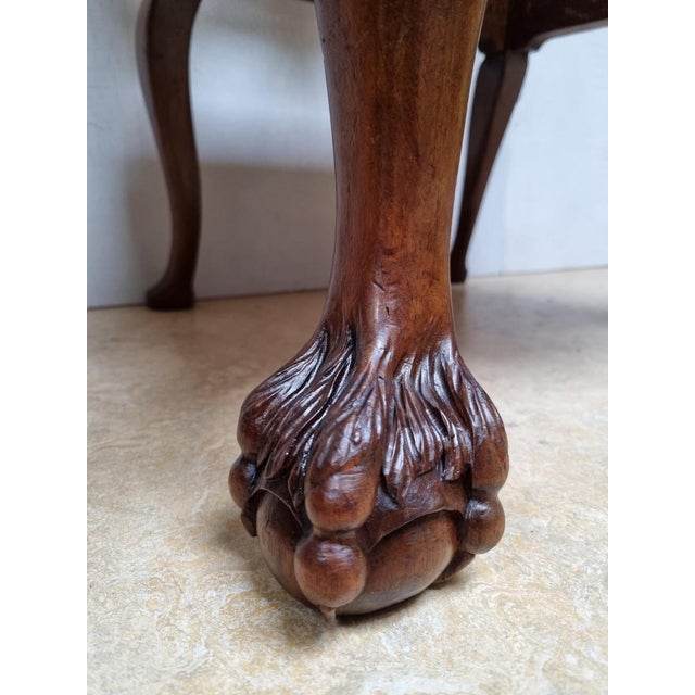 Chippendale Bergere Armchair in Carved Mahogany with Caned Backrest and Lion's Claw and Ball For Sale - Image 11 of 18