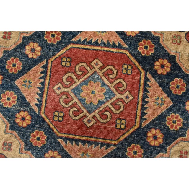 Kazak Rug 11′ X 14’9” Red Wool Tribal Hand-Knotted Oriental Carpet For Sale - Image 11 of 15