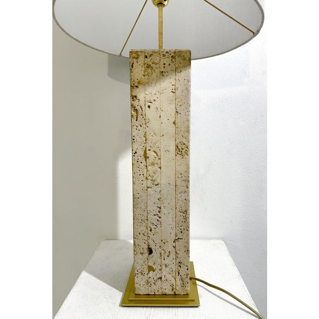 White Vintage Italian Travertine Lamp For Sale - Image 8 of 10