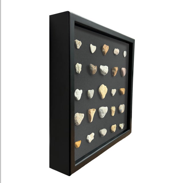 Abstract Collection of Twenty-Five Framed Heart Stones For Sale - Image 3 of 8