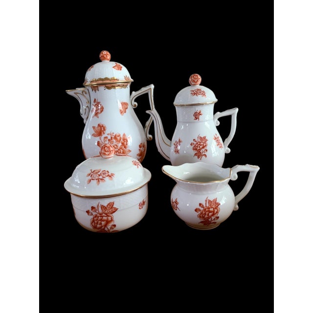 Herend Fortuna Rust Vintage 1960s - 8.5" Coffee Pot - Discontinued For Sale - Image 9 of 9