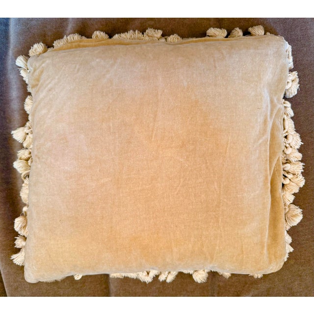 ‘French Aubusson-Style’ Tapestry Cushion/Pillow With Wool Needlepoint Botanical Design and Solid Cotton Velvet Zippered Back by Chelsea Textiles For Sale - Image 9 of 12