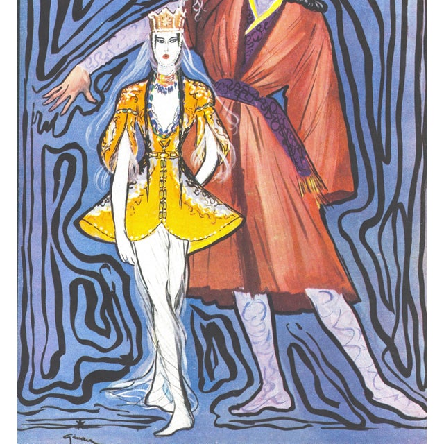 Mid-Century Modern 1946 French Mid-Century Ballet Dance Costume Print by Gruau , Matted For Sale - Image 3 of 3