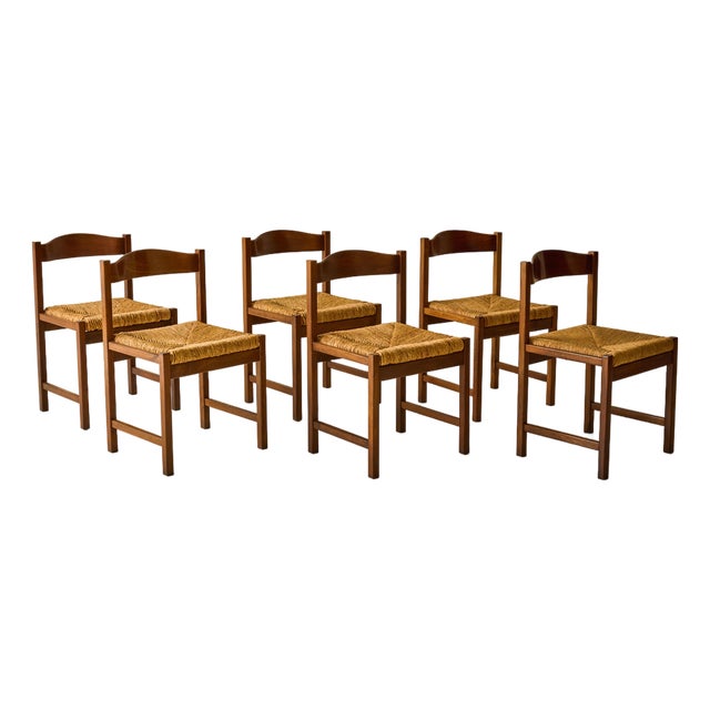 Giovanni Michelucci "Torbecchia" Series Dining Chairs by Poltronova, Set of 6, 1960s For Sale