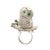A contemporary brooch featuring a whimsical owl design, perched gracefully on a branch. The body is encrusted with round-...