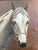 Vintage Original White Horse Oil Painting, Signed Equestrian Portrait - Signed For Sale - Image 12 of 14