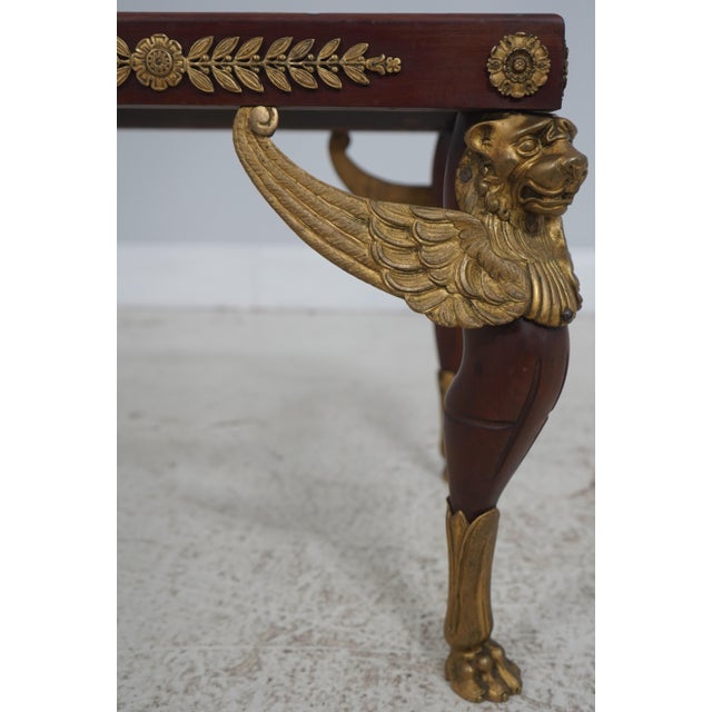 19th Century Antique French Empire Bronze Mounted Coffee Table For Sale - Image 5 of 13