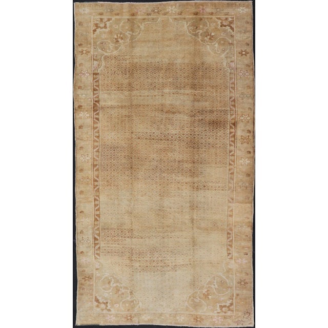 Vintage Oushak Rug in Warm Beige and Golden Tan With Subtle Cream Accents 5'11 X 11'6 For Sale - Image 12 of 12