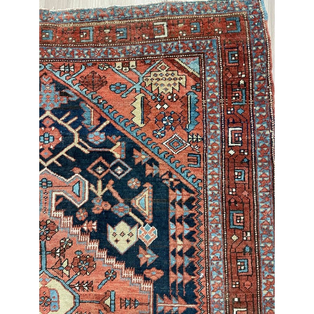 Textile NW Bakshayesh Rug in Navy, Clay, Terracotta 5 x 7 For Sale - Image 7 of 13
