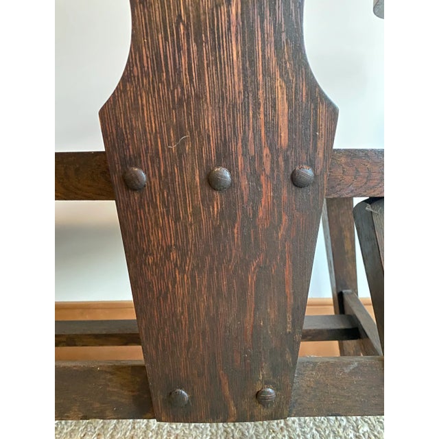 C1910 Art Nouveau Symbolist Oak Bench Settee by the George Arndt Chair Company For Sale - Image 14 of 17