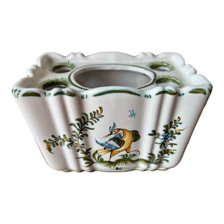 French Faience Tulipiere-Flower Vase-Lallier a Moustiers-Signed For Sale