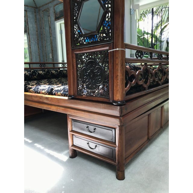 19th Century Chinese Wedding Opium Canopy Bed, Lacquered For Sale In Los Angeles - Image 6 of 13