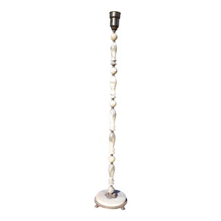 Antique Art Nouveau Alabaster Brass Footed Floor Lamp For Sale