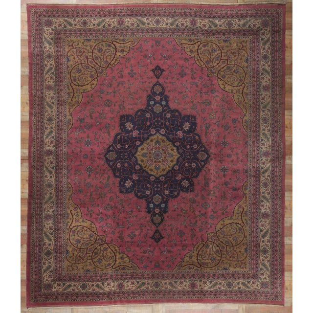 Dark Pink Antique Pink Turkish Sparta Rug - 13'00 X 15'00 For Sale - Image 8 of 8
