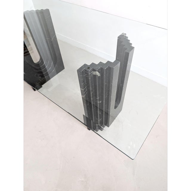 Black Glass & Black Marble Dining Table by Carlo Scarpa for Cattelan, 1970s For Sale - Image 8 of 12