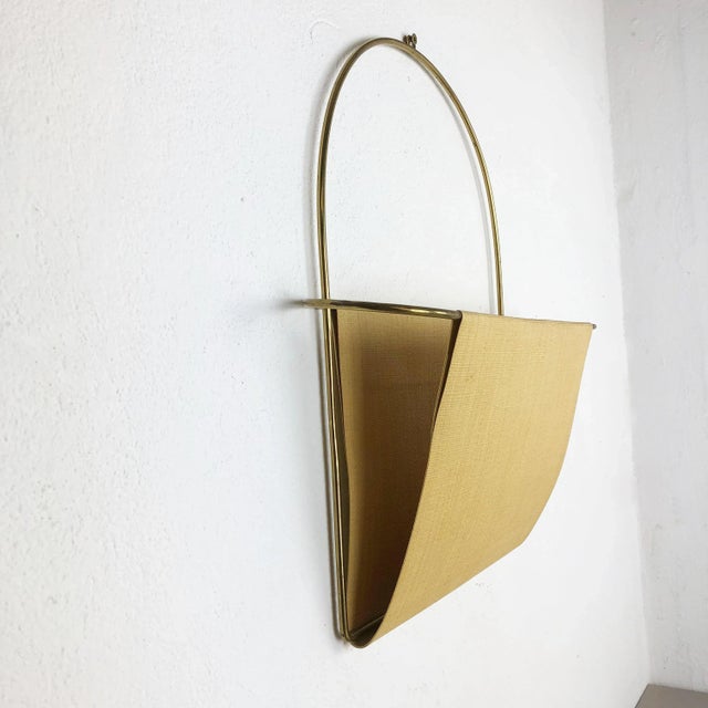 1950s Vintage Brass Wall Hanging Magazine Holder, Austria, 1950s For Sale - Image 5 of 18