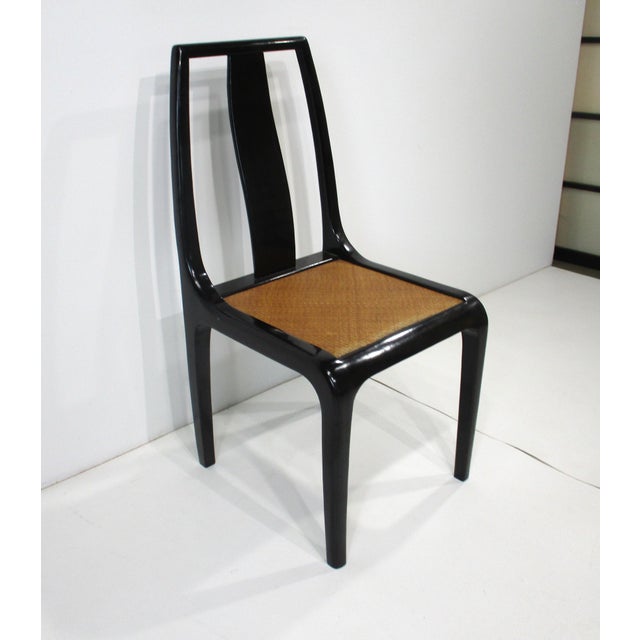 Ebony Mid 20th Century Asian Modern Desk and Chair in the Style of Po Wah Hong Kong For Sale - Image 8 of 12