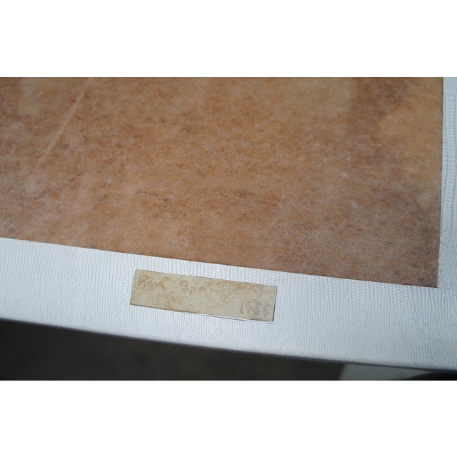 6 Karl Springer 1986 JMF Lizard Print Leather Dining Chairs Minimalis Modern MCM For Sale - Image 16 of 16