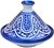 Early 20th Century meticulously handcrafted and glazed Moroccan decorative ceramic lidded bowl in an ornate silhouette,...