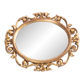 Carved Italian Giltwood Mirror For Sale