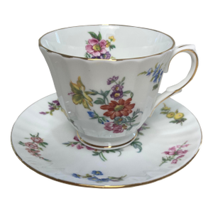 Mid 20th Century Duchess Fine Bone China Tea Cup and Saucer Set