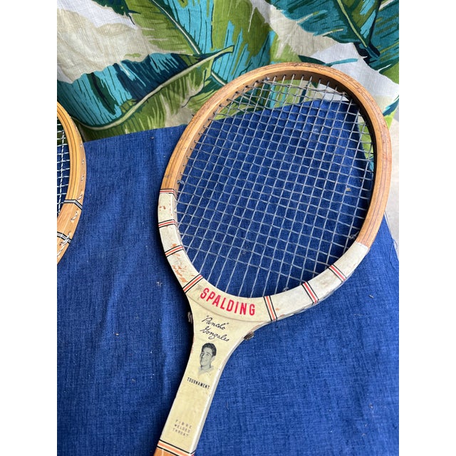 Wood Vintage Trio of Spaulding Tennis Rackets With Covers For Sale - Image 7 of 7