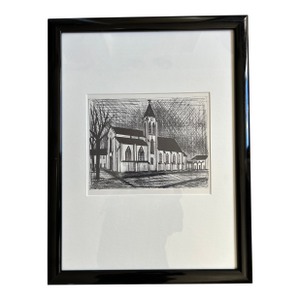 Vintage Framed Black & White Bernard Buffet