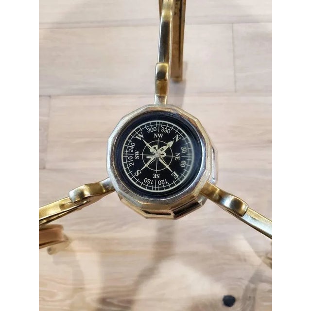 Hollywood Regency Modern Arturo Pani Agate Stone Accent Table With Compass For Sale In Dallas - Image 6 of 11