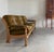 Scalloped Carved Turned Danish Oak Henning Kjærnulf Style Sofa Couch Olive Wool For Sale - Image 10 of 16