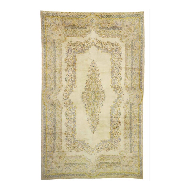 Early 20th Century Regencycore Antique Persian Kerman Rug - 11'05 X 18'07 For Sale