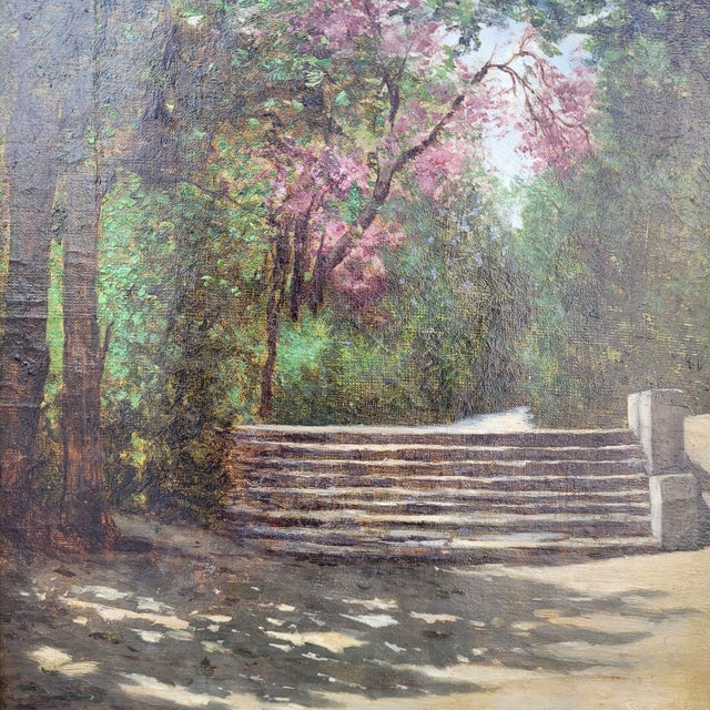 Manuel Ramos Artal, Garden Scene, Late 1800s, Oil on Canvas, Framed For Sale - Image 10 of 18