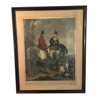 Large Antique Engraving of the Duke and Duchess of Branfort 1864, Framed For Sale