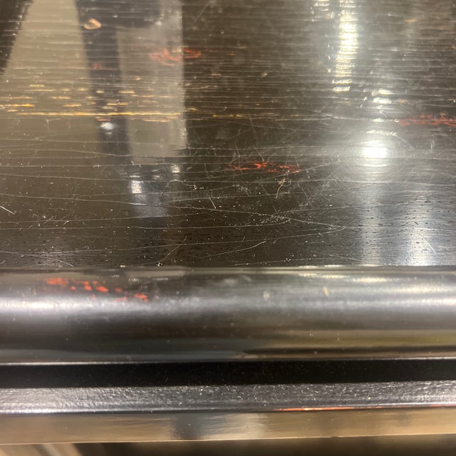Baker Furniture Japanned Black Lacquered Coffee Table With Nickel Accents For Sale - Image 10 of 10