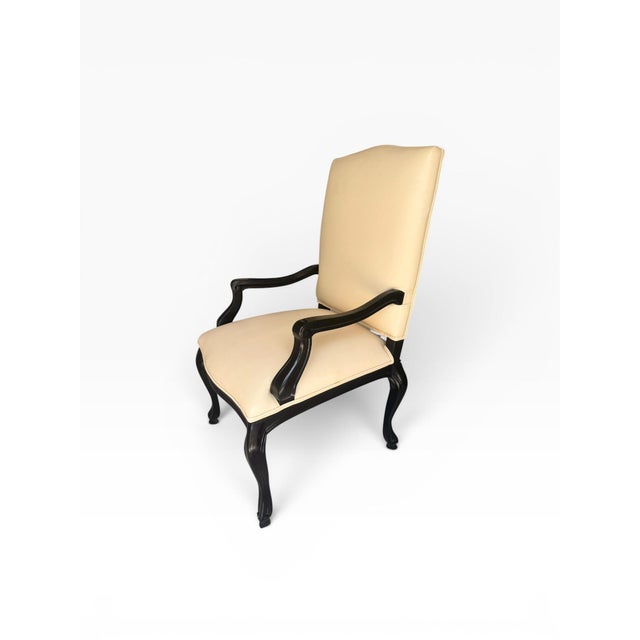 Animal Skin Kreiss Cream Leather Chippendale Style Armchairs – Pair For Sale - Image 7 of 15