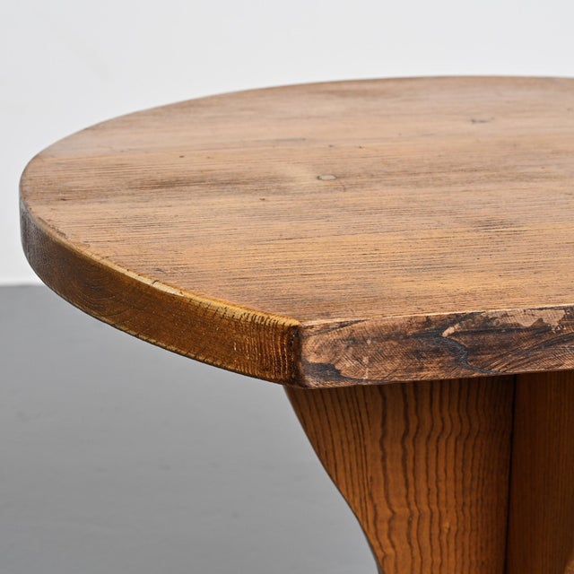 Brown Wood Wall Table, French Alps, 1970 For Sale - Image 8 of 11