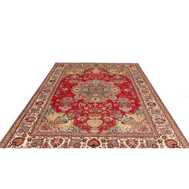Middle Eastern Hand-Knotted Tabriz Rug For Sale - Image 4 of 11
