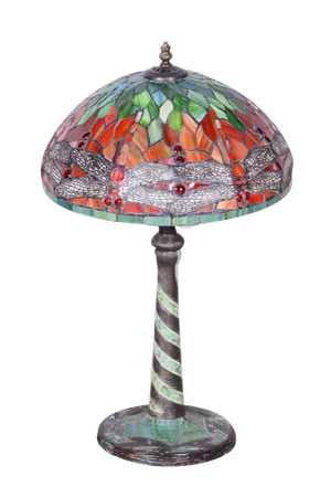 Vintage French Art Deco Table Lamp in Enameled Bronze and Glass Shade, 1970s